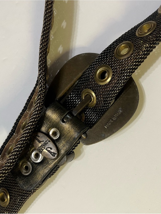 Vintage Women’s Bronze Chain-Link  Mesh Eyelet Belt
